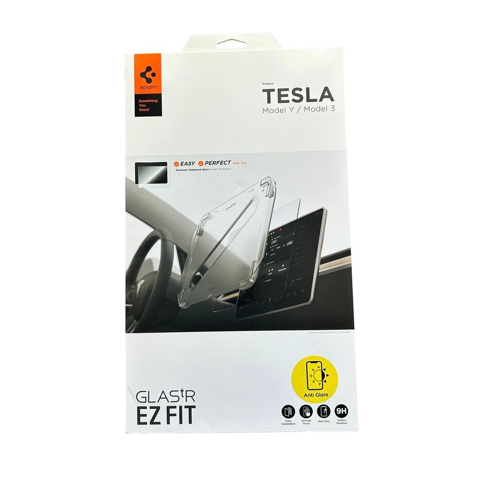 Spigen EZ Fit Auto-Display Tesla Model Y / Model 3 Screen Protector 15" New